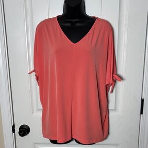 Chico's Vibrant Coral V-Neck Blouse